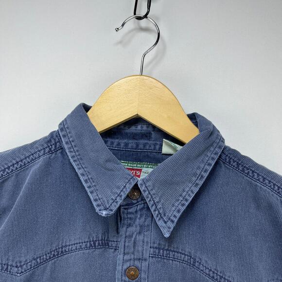 Vintage 90s Levi's Snap Button Faded Long Sleeve Shirt Large - Picture 3 of 11
